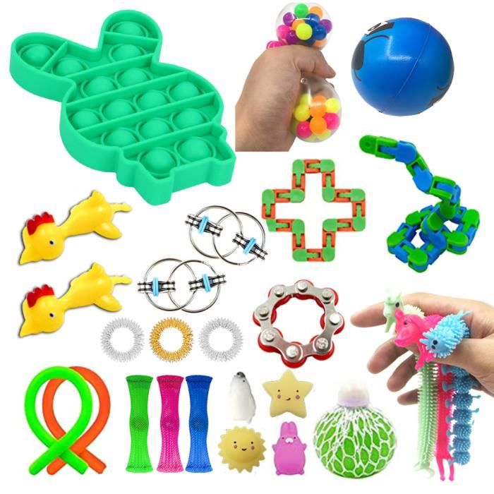 balles de Stress Enfants Jouets sensoriels pour Adultes pour lAutisme TDHD Personnes t-Shirt Anti-anxiété Set de Jouet Anti-Stress Kromini Sensory Fidget Toys Set