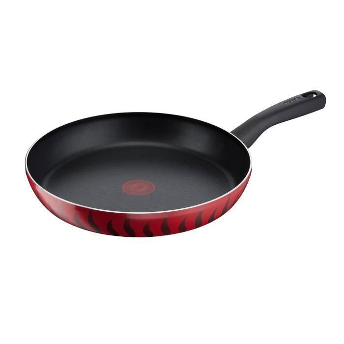 Poêle 30cm Tempo Flame Tefal - Anti-adhésif en Titanium - Tous feux sauf induction