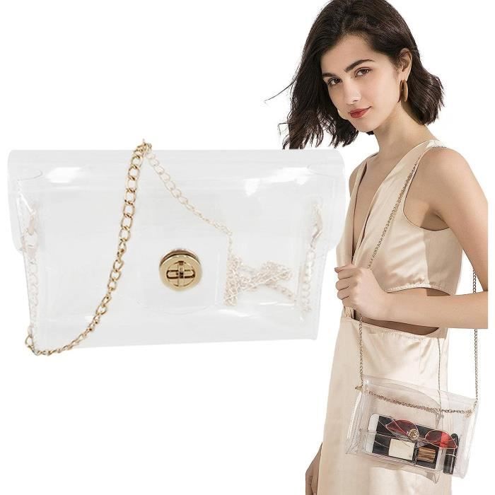 Sac Bandouli re Transparent Petit Sac Carr Pour Femme Cha ne