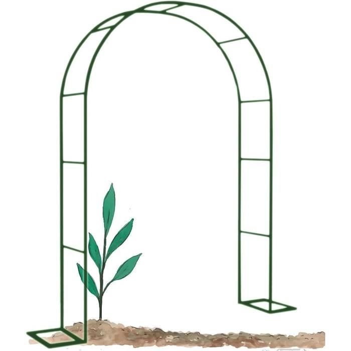 Arche De Jardin Métal 300x220cm - Noir - Pour Plantes Grimpantes, Rosiers - Structure Semi-Circulaire Durable