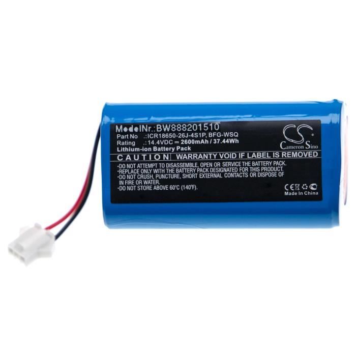 Vhbw Batterie compatible avec Tesvor X500 Pro aspirateur, robot électroménager (2600mAh, 14,4V, Li-ion)