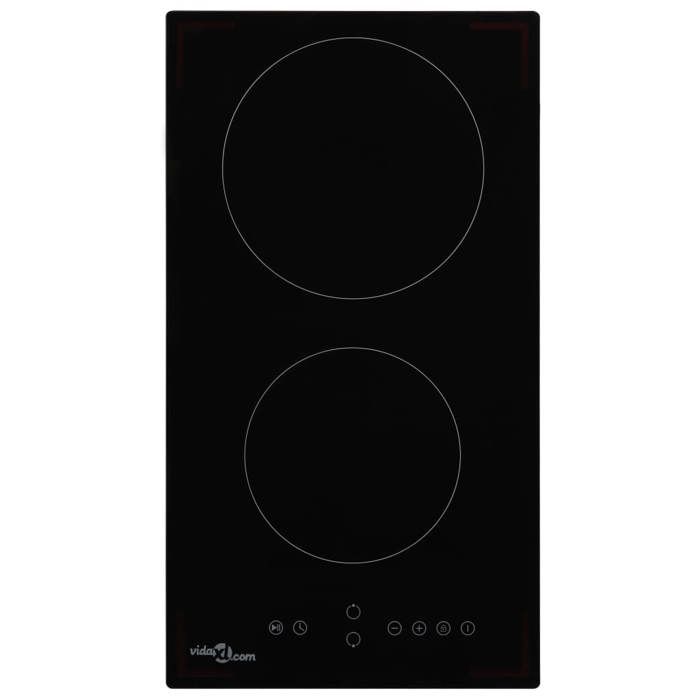 vidaXL Plaque de cuisson Céramique 2 brûleurs Contrôle tactile 50783 - vue 2