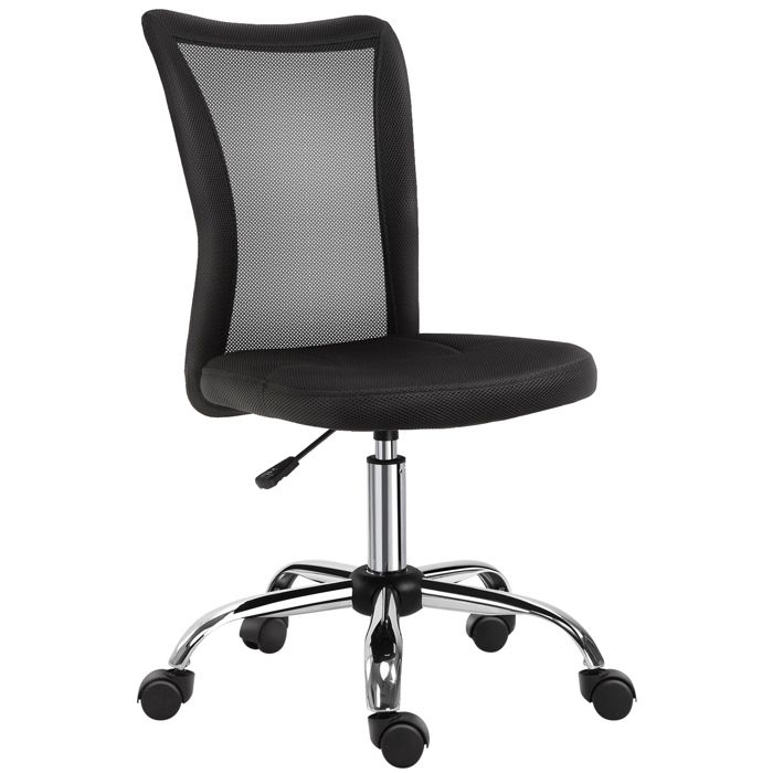 Chaise de bureau - Vinsetto - ergonomique réglable piètement chromé pivotant 360° confort - maille - noir Chaise de bureau - Vinsetto - ergonomique réglable piètement chromé pivotant 360° confort - maille - noir