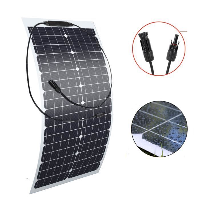 Panneau Solaire Souple 200W 18V Monocristallin Semi-Flexible pour Camping-Car, Camper, Van, Bateaux et Autres Surfaces Inégales
