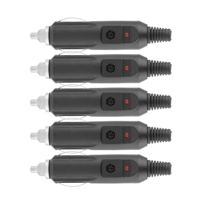 Prise Allume-Cigare 12V 5A + 8 Adaptateurs CC – Câble 1m Pour GPS, Frigo Voiture, Pompe, TV