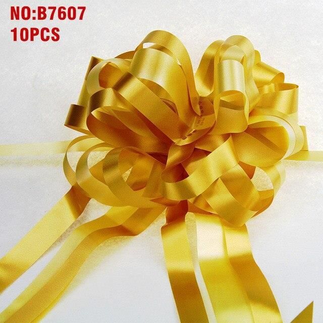 GWAWG - Lot De 12 Nœuds à Tirer Pour Cadeaux - Or Et Blanc - 22x17cm - Réutilisables, Qualité Organza