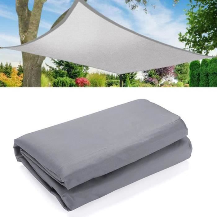 Voile D'Ombrage Rectangulaire 3x4m Crème - Tissu Oxford Anti UV Imperméable Avec Kit Installation