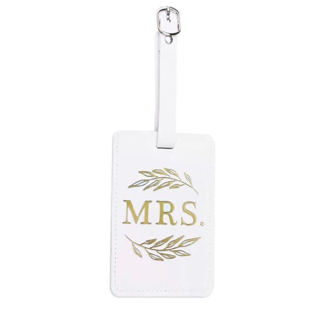2 Étiquettes De Bagage En Cuir Pour Couple - Modèles "Mr" Et "Mrs", Sangle Réglable, Pour Voyage Ou Lune De Miel