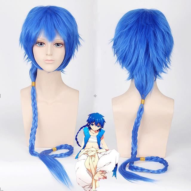 Perruque Cosplay Liamiona Bleue Avec Tresses - Longueur 120cm, Fibre Résistante à La Chaleur
