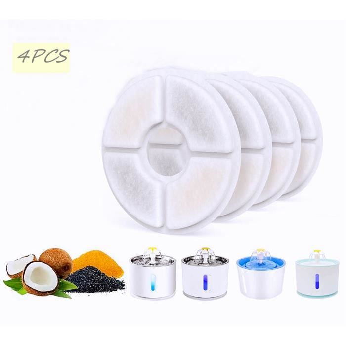 Meilleurs prix pour Filtre pour Fontaine à Eau Chat - ZGEER - 4 Pcs - Résine Échangeuse D'Ions - Charbon Actif - Filtration Profonde
