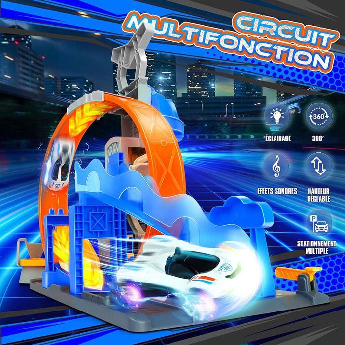 Ulikey Piste de Voiture Enfant, 76 Pièces Flexible Circuit Voitures