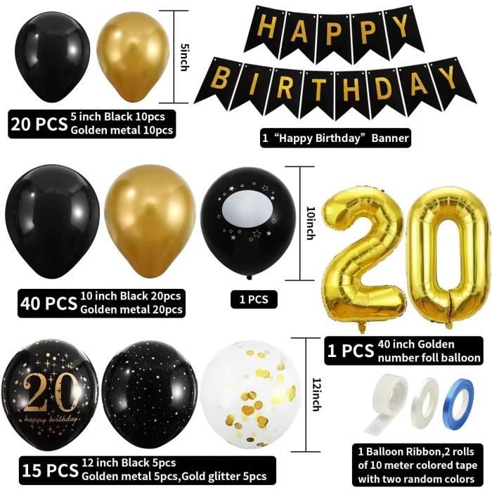 Ballons Anniversaire 18 Or - 100cm - Ballon Chiffre18 Numéro 18-20