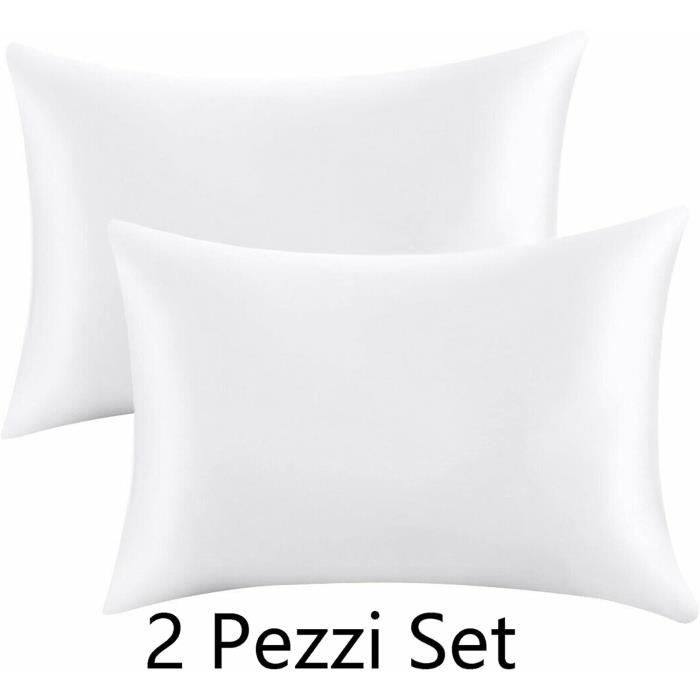 Taie D'oreiller En Soie 40x80cm Pour Les Cheveux Et La Peau 2 Unité Double Face Taie D'oreiller