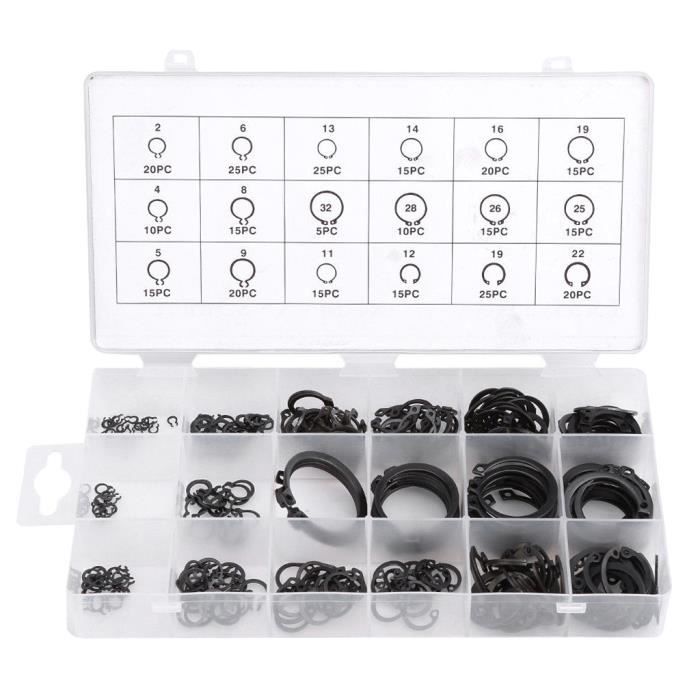 Kit De 400 Circlips E – Acier Inoxydable – Tailles M1,5 à M15 Mm – Neuf Sous Emballage