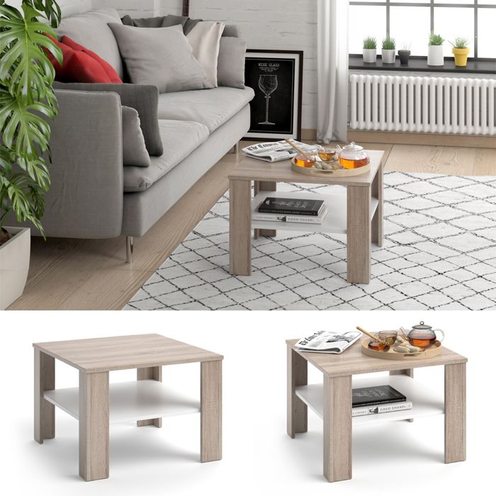 Table Basse Moderne - 100 X 60 Cm (H42) - Plateau Béton, Rangement Blanc - Design Allemand, Montage Facile - 6