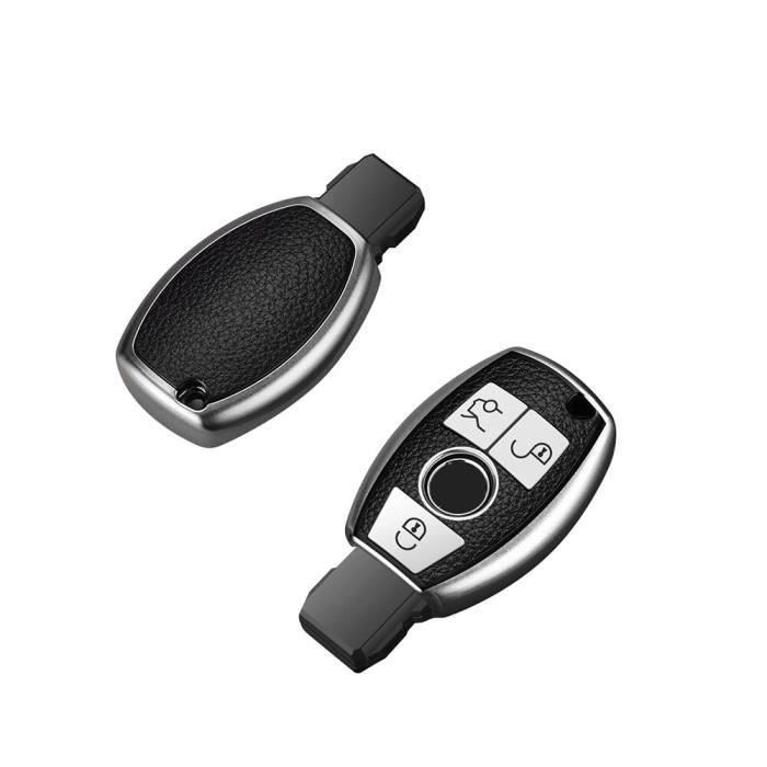 Koaudb Coque de clé de Voiture pour Mercedes Benz, 3 Boutons en TPU Souple  avec Porte-clés Bling pour Mercedes Benz ABCEGS SL CLS Classe AMG Smart Key