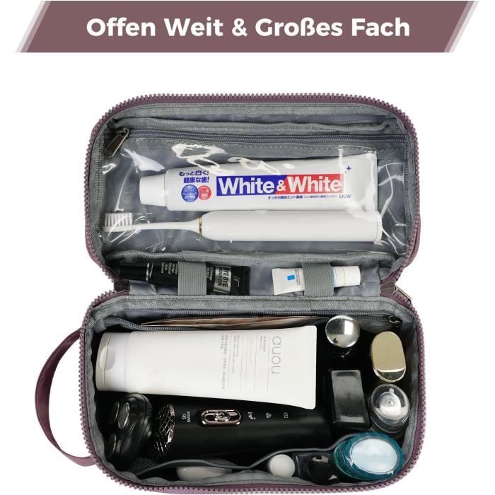 TROUSSE TOILETTE HOMME Grande Capacité Trousse Maquillage Impermeable PU Marron EUR 59,20 - FR