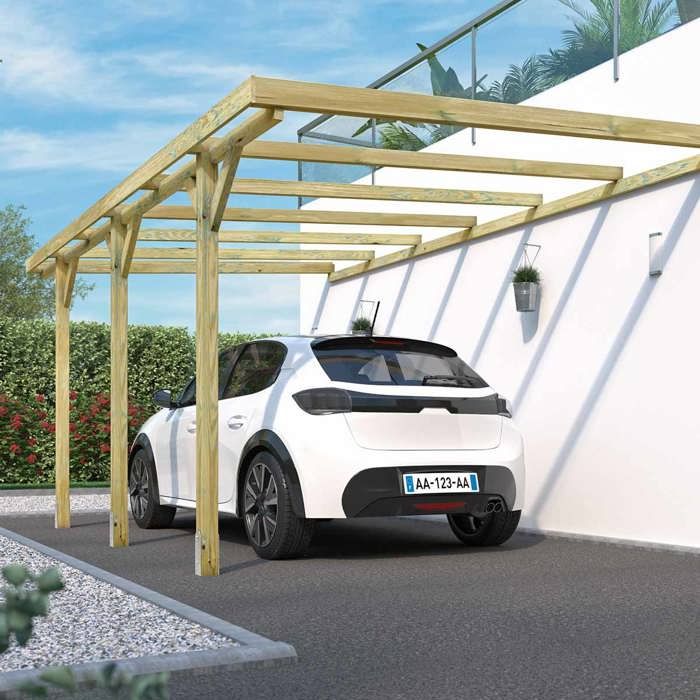Tente garage carport acier galvanisé PE haute densité vert - Brico Privé