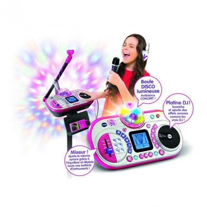 VTech – Kidi SuperStar LightShow rose – Micro Karaoké Enfant - Mode Concert  – Version FR : : Jeux et Jouets