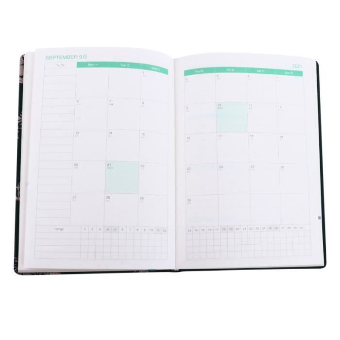 1 pc agenda bloc-notes planification calendrier créatif manuel
