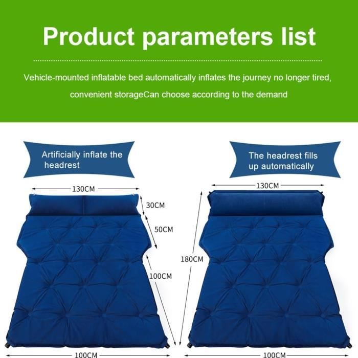 LUISAS Voiture Matelas Gonflable pour Peugeot 308,Lit Gonflable Portable Camping Matelas Pneumatique Tapis de Voyage Coffre Lit d'air Coussin,I-Blue 03 LUISAS Voiture Matelas Gonflable pour Peugeot 308,Lit Gonflable Portable Camping Matelas Pneumatique Tapis de Voyage Coffre Lit d'air Coussin,I-Blue 03