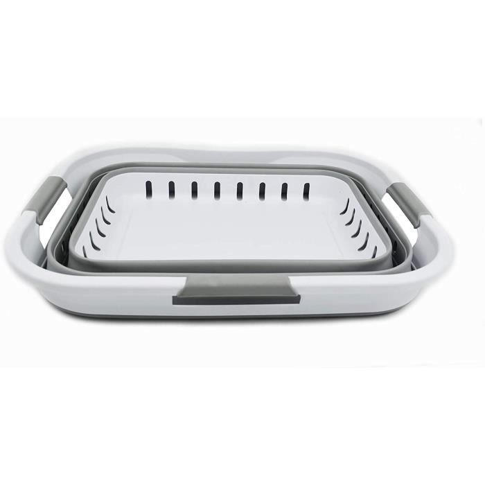 SAMMART Panier à linge pliable en plastique 41 l avec 3 poignées - Boîte de rangement pliable pliable - Bac de lavage portable (noir/gris alliage SAMMART Panier à linge pliable en plastique 41 l avec 3 poignées - Boîte de rangement pliable pliable - Bac de lavage portable (noir/gris alliage