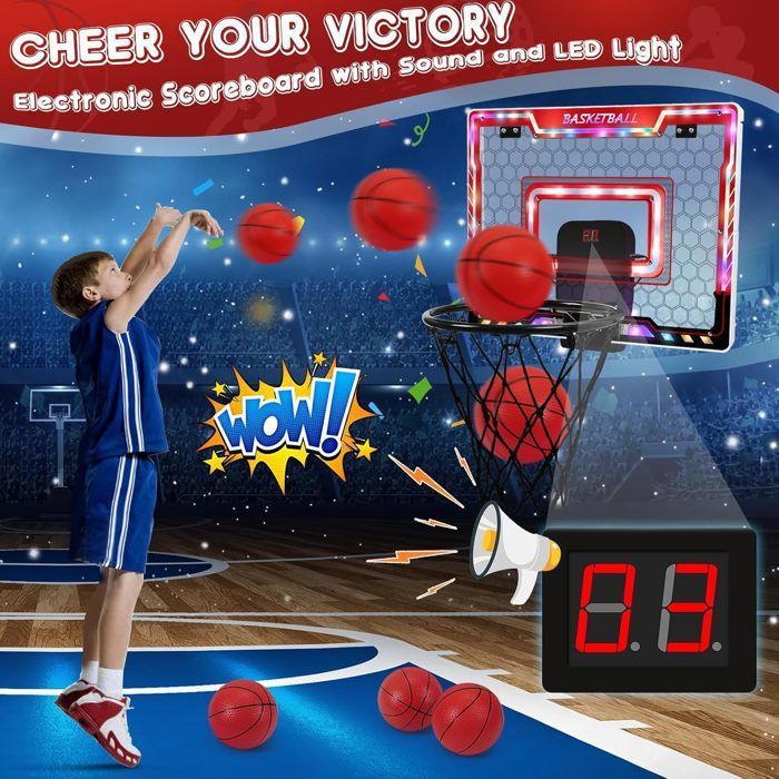 Mini Panier de Basket-Ball au-Dessus de la Porte - Planche de Basketball Murale en PVC pour Tout Mini Panier de Basket-Ball au-Dessus de la Porte - Planche de Basketball Murale en PVC pour Tout