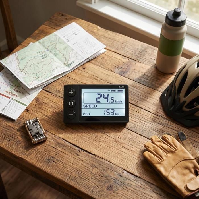 Écran LCD S866 Pour Vélo électrique – ABS étanche, Connecteur 6 Broches, Compatible Guidon 22,2 Mm, Affichage Vitesse Et Kilométrage