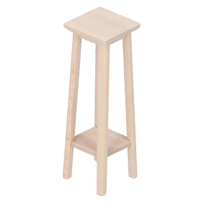 Tabouret de maison de poupée - OMABETA - Miniature - Blanc - Bois - 4