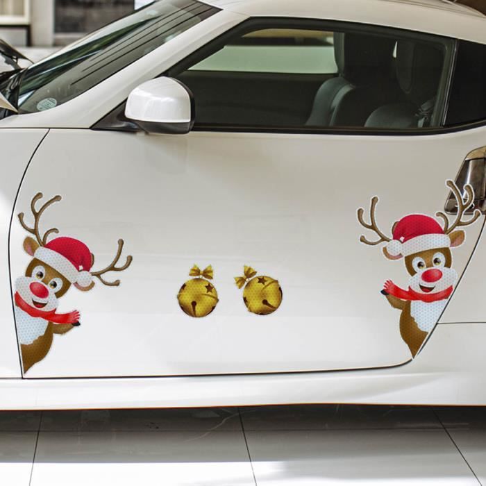 Stickers autocollants magnétique de Noël-Aimants pour  réfrigérateur-décoration de noël-2 Cerfs de Noël