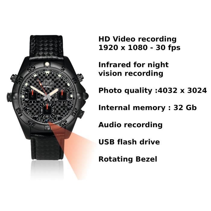 Montre espion FULL HD 1080P 32Go cam ra vid o dictaphone TIME