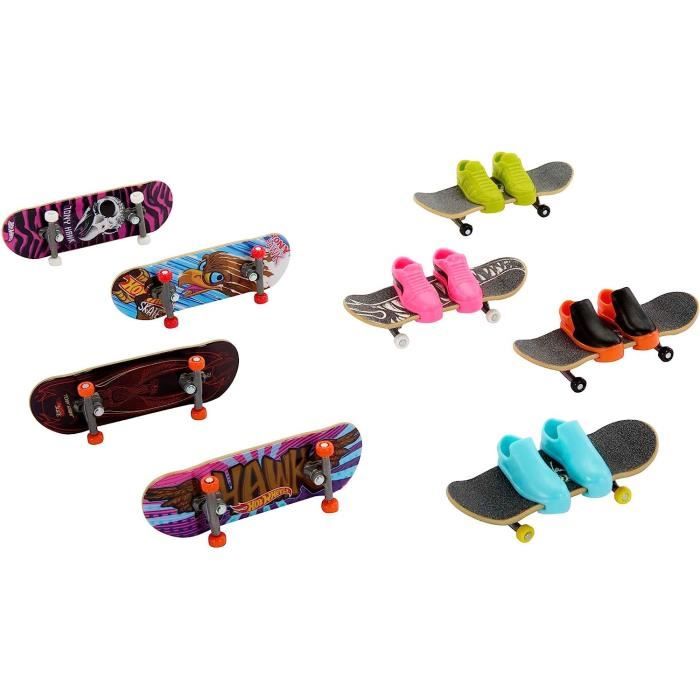 Hot Wheels Skate Tony Hawk Draggin' Bones HPG33 - Tavola Completa Con Scarpe Rimovibili, Colori Fluò