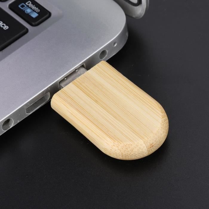 Clé U de stockage en bois de mémoire flash USB Shell en bois ovale