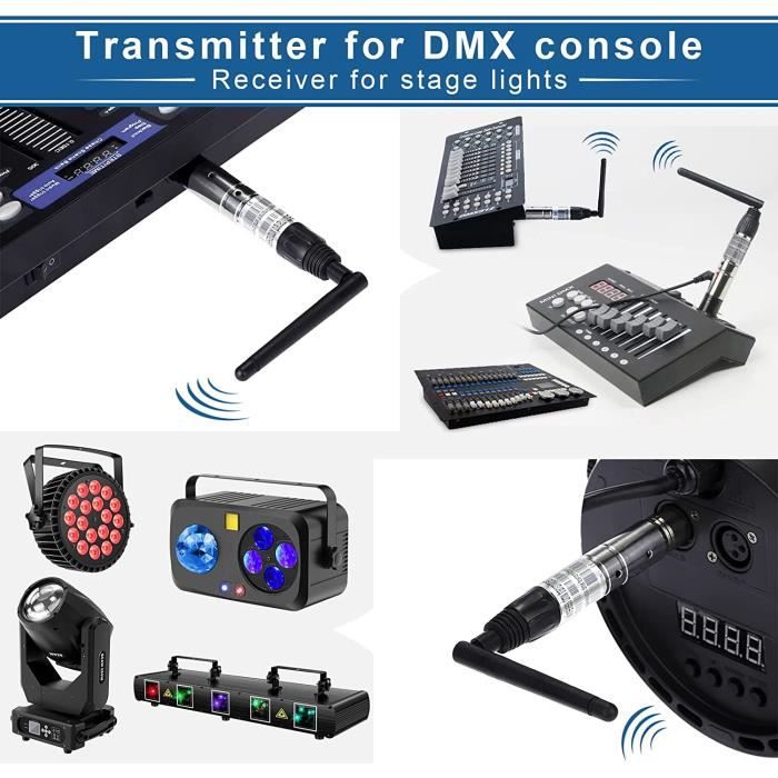 UKing Contrôleur DMX Sans Fil, émetteur-récepteur DMX512