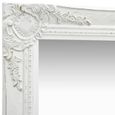 🐣3836Magnifique Haute qualité- Miroir mural style baroque pour Salon ou Salle de Bain ou Dressing Maison60x80 cm Blanc-3