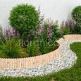 Floranica Rollborder Bordure de parterre bois pin 200 cm Non imprégné Hauteur 40 cm Clôture flexible Bordure de jardin à raccourcir-3