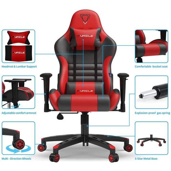 BenyLed Chaise Gaming Fauteuil Gaming en Tissu Fauteuil Bureau Ergonomique avec Appui-T/ête et Support Lombaire Chaise Gaming Hauteur R/églable et Dossier Inclinable Camouflage
