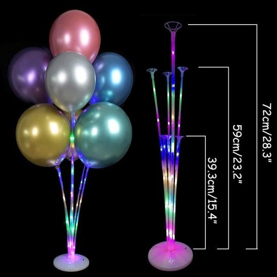 stand ballon 100cm - Support de colonne de ballons lumineux LED, 1  ensemble, présentoir de Table flottant, dé