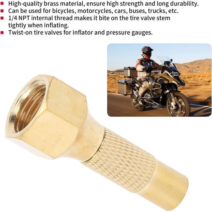 Dilwe Mandrin pneumatique Clip de mandrin d'air de connecteur de valve de  gonflage de pneu de voiture automatique d'or moto jantes