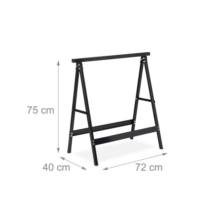 Relaxdays Tréteaux De Travail Lot De 2 - Charge 100kg, Pliables Et Stables Pour Bricolage