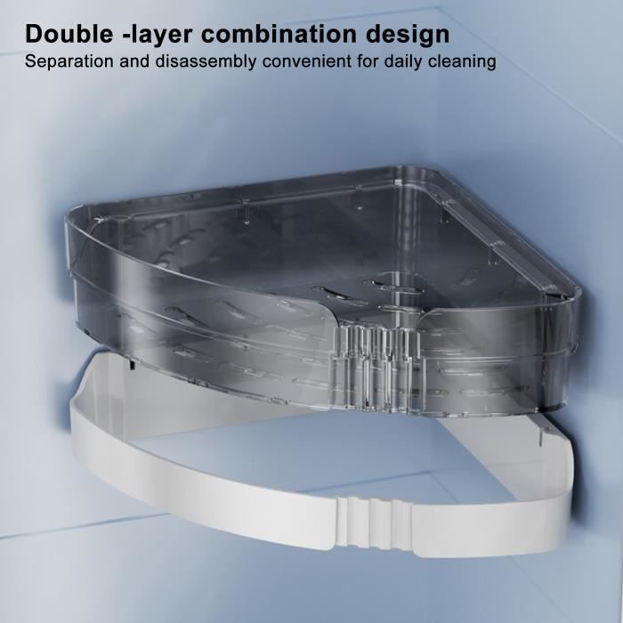 Lot De 3 Paniers De Douche D'Angle, Étagère De Douche D'Angle En Acier