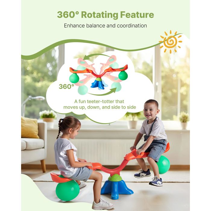 Balançoire à Bascule Charge 136 Kg Rotation 360° Pour