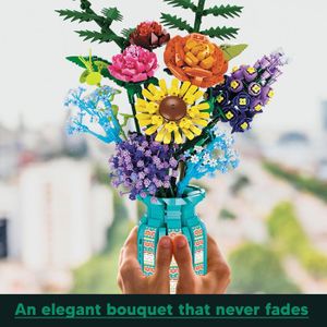 Construire Un Bouquet - 112 Pièces - Jeu De Construction De Jardin De Fleurs - Jouet STEM Pour Enfants 3-7 Ans