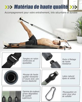 Kit Barre Pilates Avec 6 Bandes Élastiques - Fitness Maison