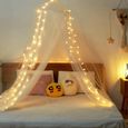 Cauvet de lit à étoiles Twinkle avec 100 lumières de chaîne d'étoile à LED fonctionnelles, les rideaux de filet de lit Cauvet-0