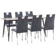 !Neuf3619Magnifique-Ensemble Table à Manger de 4 à 6 personnes style contemporain - 1 Table et 6 Chaises Style Scandinave Set Table-0