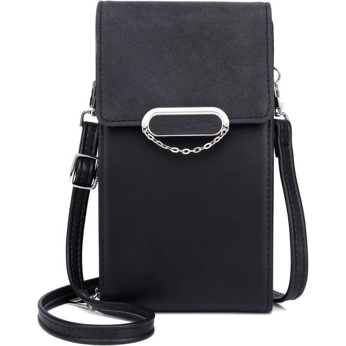 Sac Telephone Portable Femme, Sac à Bandoulière en Cuir PU avec Fente