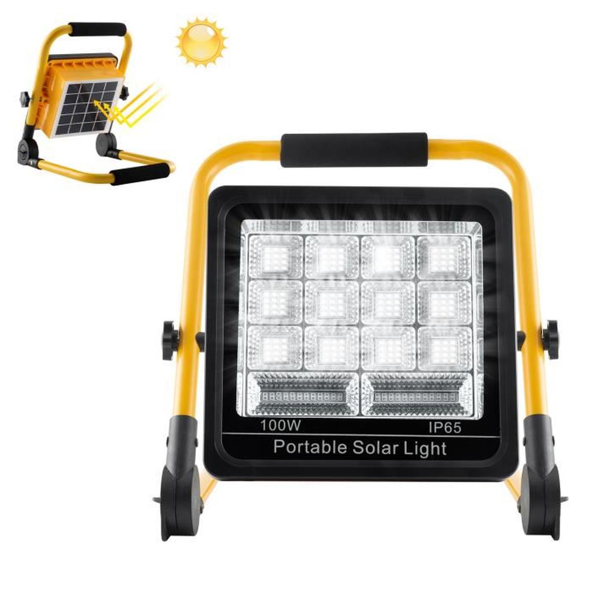 HENGMEI Projecteur de chantier LED 100W Portable Lampe de travail