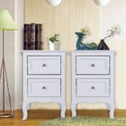 ALIGHTUP - Lot de 2 table de chevet avec 2 tiroirs Blanc, 60 x 40 x 30CM