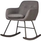 Rocking chair - ATHM DESIGN - ROCKY Gris - Assise Tissu - Pieds Metal Noir
